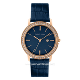 CHRIST VERRA CV 320221G-25 BLU Blue Rosegold Leather Strap